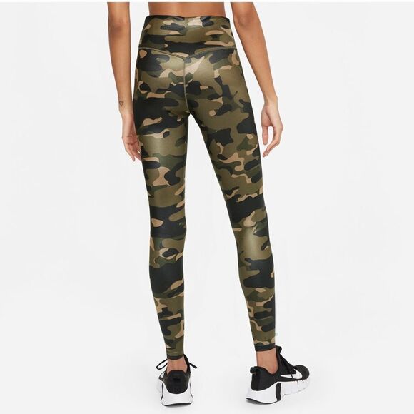 NIKE Women's Leggings Mid Rise Full Length Camo Green Plus 1X NEW WITH TAGS - Picture 4 of 9
